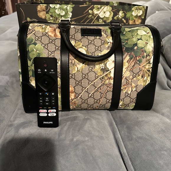 Gucci Convertible Duffle Weekender Bag Blooms Print GG Coated Canvas - Picture 3 of 9